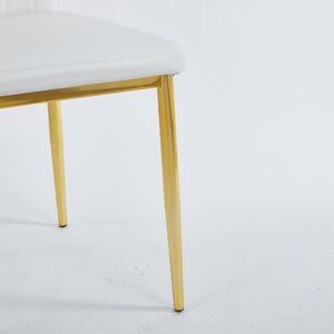 Set da Pranzo Mid-Century 1+4,5 Pezzi con Tavolo con Gambe in Metallo per 4-6 Persone, Piano in Vetro, Tavolo da Pranzo con Base a Piedistallo per Sala da Pranzo - Product Image 5