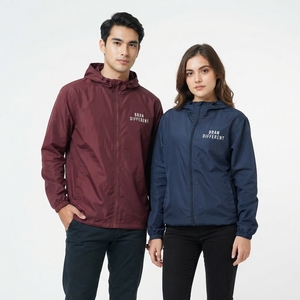 100% Nylon Windbreaker Jacket Hooded Zipper Front Letter Print High Quality Windbreaker Zipper <b>Hoodie</b> Men Women - Product Image 1