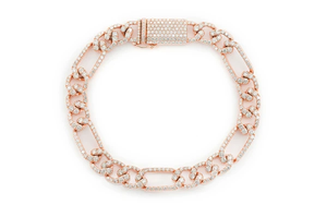 Luxury 18K Gold Plated Diamond Chain Bracelet Round Brilliant Cut Bezel Setting Geometric Style Unisex Everyday Wear - Product Image 3