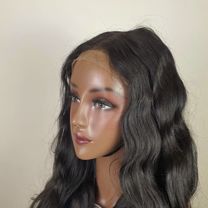 Lace Front <b>Wig</b> Vietnam Virgin Hair Natural <b>Black</b> Long Wavy Baby Hair HD for Lace Transparent Lace Bleach Knots Average Size - Product Image 5