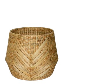 Chevron Water Hyacinth <b>Basket</b> Handmade Woven <b>Storage</b> <b>Basket</b> for Laundry <b>Toys</b> Blanket Rustic Farmhouse Decor Home - Product Image 3