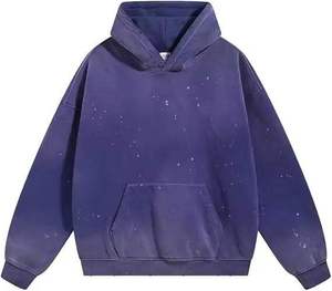 Conjunto de Sudadera con Capucha y Pantalones Deportivos de Algodón 100% de Alto Gramaje con Degradado de Color, Estilo Urbano, Ajuste Holgado y Cordón Ajustable - Product Image 2