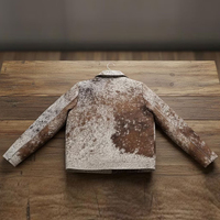 Veste en cuir premium pour homme avec logo personnalisé, en cuir enduit imperméable, col montant, pour la saison hivernale