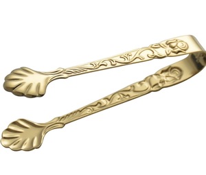 Pince à salade en forme de feuille de Monstera dorée, ensemble d'ustensiles en métal poli miroir pour la table de fête - Product Image 4
