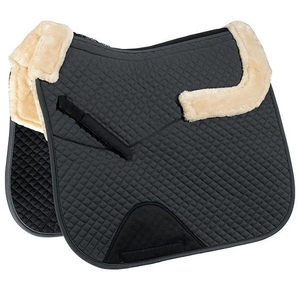 Tapis de selle d'équitation matelassé personnalisé avec logo, protection de soufflet en fausse fourrure de luxe, respirant, pour le saut d'obstacles - Product Image 5
