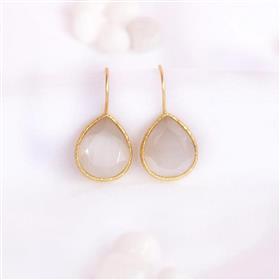 Boucles d'oreilles pendantes en argent sterling 925 avec pierre précieuse rose Monalisa en forme de poire, boucles d'oreilles avec pierre précieuse rose Monalisa au design tendance - Product Image 2