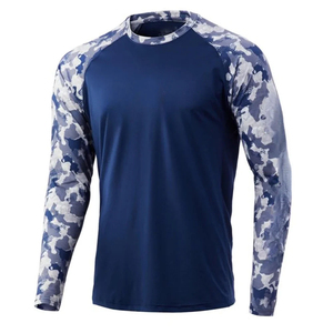 เสื้อตกปลาป้องกันแสงแดด UPF 50 พิมพ์ลายโลโก้ตามสั่ง สำหรับทุกเพศ ผลิตจากโพลีเอสเตอร์ผสมสแปนเด็กซ์ แบบสวมหัว แห้งเร็ว - Product Image 3