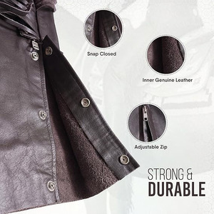 Pantalones de cuero Samroz Sports para hombre y mujer – Pantalones de motociclista estilo vaquero occidental de cuero vacuno de grano completo de primera calidad – Hechos a mano - Product Image 3