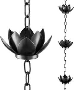 Cadena de Lluvia Moderna de Cobre Puro 100% Bold Blossom BB00251, Diseño Artístico de Piña, 8-1/2 Pies, Reemplaza a las Cadenas Tradicionales, Suministros para Jardín - Product Image 2