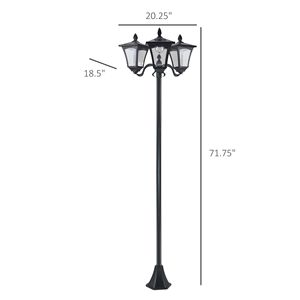 "Vintage Solar Led Lamp <b>Post</b> <b>Lights</b> for Outdoor Backyard Gardens & Driveways (IP54 3 Heads ABS Body)" - Product Image 3