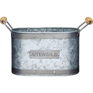 Farmhouse Galvanized Cutlery Holder Metal Utensil <b>Caddy</b> Organizer Wire Mesh Silverware Flatware Holder Stand for Dining <b>Table</b> - Product Image 3