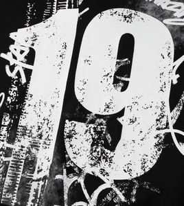 <b>Men's</b> Oversized Hooded Sweatshirt Black White Graffiti Print Streetwear Style Cotton Knitted Regular Fit Autumn Wear - Product Image 5