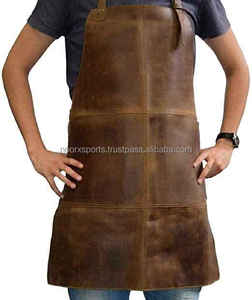 Custom Wholesale New Design Cheap Price 100% Genuine Leather <b>Kitchen</b> Cooking Waterproof <b>Apron</b> And Other Usage <b>Apron</b> - Product Image 2