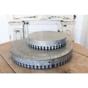 Wholesale <b>3</b> <b>Tier</b> Galvanized Metal <b>Cake</b> <b>Stand</b> Rustic Dessert Display Tray Farmhouse Cupcake Holder Tiered Serving Tray For Party - Product Image 3