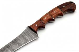Couteau à fileter artisanal en acier Damas avec manche en bois, outil de découpe culinaire de précision longue portée - Product Image 6