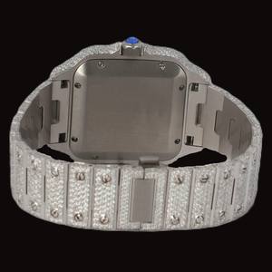 Nuevo Reloj de Lujo con Certificado de Moissanita, Caja Cuadrada con Números Romanos, Esfera Roja, Estilo Hip Hop, Brillante, Colección Personalizada para Fiestas - Product Image 3