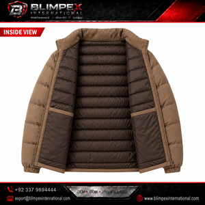 เสื้อแจ็คเก็ตบุผ้ากำมะหยี่คอร์ดูรอยสำหรับผู้ชาย ยี่ห้อ BLIMPEX คอตั้ง กันลม ใส่ได้ในฤดูหนาว สไตล์ลำลอง บุผ้าโพลีเอสเตอร์หนา ซิปหน้า ปักลาย - Product Image 3