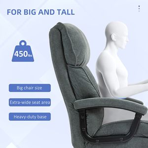 Sedia da Ufficio Direzionale, Capacità 450 libbre, Grande e Robusta, Grigia, Certificata BIFMA, Poggiatesta Regolabile, Materiale in Nylon - Product Image 4