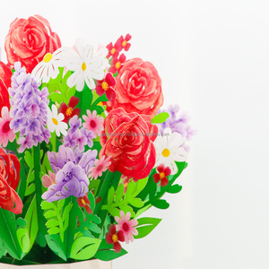 Hoa hồng Hoa pop-up thủ công mỹ nghệ giấy khối cho thiệp chúc mừng cho đám cưới sinh nhật và giáng sinh Quà Tặng Phong Cách Tình Yêu - Product Image 2