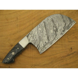Cuchillo de Cocina Burraq DIY OEM Hecho a Mano de Acero de Damasco, Cuchillo Multifuncional con Patrón Trenzado, Funda de Cuero, 10 Pulgadas, para Uso en la Cocina - Product Image 4