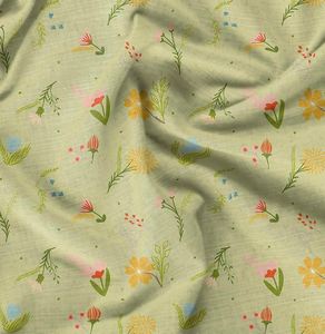Tela de Viscosa y Rayón Ligera, Ecológica y Orgánica con Estampado Floral Geométrico Abstracto en Tono Azul Marino para Abrigo Tipo Gabardina, Informal para Niñas/Mujeres - Product Image 2