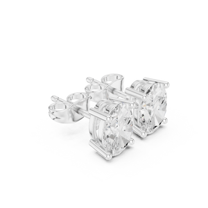 Oval Cut Diamond Stud Earrings in Solid Gold or Sterling Silver Elegant Four Prong Setting Gemstone Jewelry for Women - Product Image 6