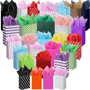 Tenceur Set di 28 Sacchetti Regalo Assortiti con 56 Fazzoletti di Carta per Feste di Compleanno e Natale, Include Bomboniere - Product Image 1