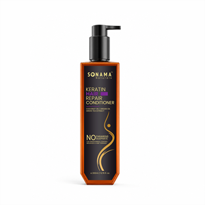 Acondicionador Reparador de Cabello con Keratina SONAMA Naturals 200ml, Reparación de Daños con Aceite de Coco, Aceite de Argán y Extracto de Té Verde - Product Image 1