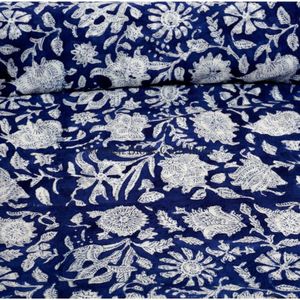 100% Soft Cotton Floral Hand Block Printed Nightwear Beachwear Casual wear sewing fabric Women <b>Kaftan</b> Dress Sanganeri Fabric - Product Image 3