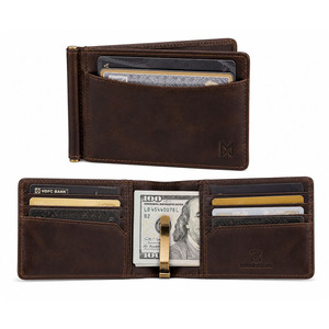Slim Genuine Leather Money Clip <b>Wallet</b> Minimalist Card Holder Cash Pocket <b>RFID</b> <b>Blocking</b> Compact Front Pocket <b>Wallet</b> for Men - Product Image 1