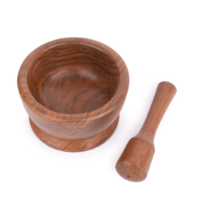 Mortero y Pilón de Madera 100% Natural, Molinillo de Especias, Triturador de Hierbas, Herramienta de Cocina - Product Image 5