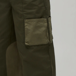 Men's Olive <b>Green</b> <b>Cargo</b> <b>Pants</b> Elastic Waist Wide Leg Multiple Pockets Workwear Style Canvas Fabric Breathable Autumn Wear - Product Image 4