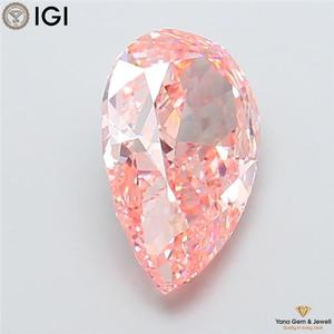 Diamant de laboratoire CVD de 5,00 carats, taille poire, couleur rose vif fantaisie, clarté VS2, certifié IGI, pour anneau de fiançailles - Product Image 3