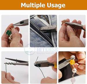 8 Pack Stainless Steel Jewelry <b>Pliers</b> <b>Set</b> Includes Needle Nose Round Nose Wire Cutters Bent Flat Long Nose for Jewelry Making - Product Image 5