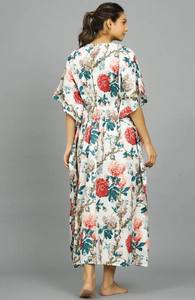 Vestido Kaftan de Algodón Hecho a Mano en India, Ligero, Estilo Boho, para la Playa - Product Image 5