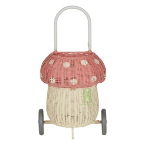 Chariot en rotin brun pour enfants, jouets en rotin tendance pour enfants, chariot en osier écologique pour poupées, OEM en usine au Vietnam - Product Image 4