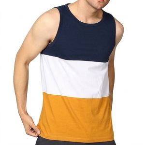 <b>Mens</b> Contrast Panel Tank Top Sleeveless Sports <b>Vest</b> Soft Breathable Gym Training <b>Running</b> Activewear Modern Fit Custom Apparel - Product Image 2
