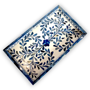 Bandeja de diseño con incrustaciones de hueso de alta demanda, bandeja de servir colorida con incrustaciones de hueso y asa, bandejas decorativas a precio de fábrica al por mayor - Product Image 4