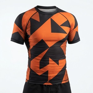Haut de compression extensible pour homme à manches courtes, imprimé par sublimation personnalisée, pour la pratique des arts martiaux et du grappling - Product Image 4