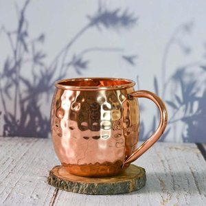 Taza Moscow Mule de 450 ml, Calidad Premium, Diseño Martillado en Cobre Puro, para Agua, Vino, Vodka, Bebidas, Fiestas - Product Image 1