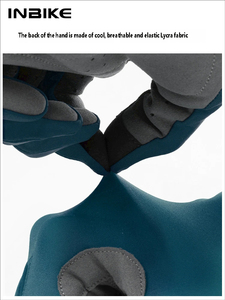 Guantes de Ciclismo Transpirables de Poliéster para Dedos Completos, Color Verde Azulado y Gris, Antideslizantes, Unisex, para Verano - Product Image 3