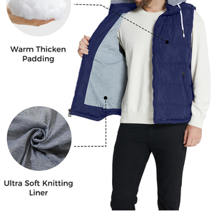 Men Quilted Puffer Vest Sleeveless Winter Jacket Warm Lightweight Body <b>Warmer</b> Outdoor Casual Windproof OEM Design - Product Image 5