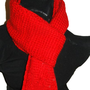 Écharpe en tricot jacquard rouge premium pour sororité, ensemble long et fin en acrylique au crochet, avec pompons, pour l'hiver, unisexe, confortable, style foulard/muffler - Product Image 5