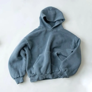 Sudadera con Capucha Extra Grande para Hombre, Color Sólido, Algodón French Terry, Estilo Casual, Corte Regular, Diseño con Bolsillos, Estilo Otoñal - Product Image 1