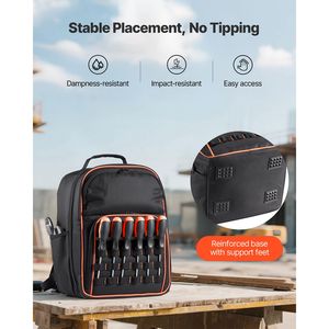 Mochila Portaherramientas Resistente de 49 Bolsillos con Compartimento para Portátil, Base de Tela Reforzada, Organizador de Almacenamiento para Trabajo - Product Image 5