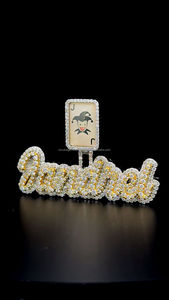 Pendentif en diamant plaqué or 14 carats LOGO personnalisé privé Nom en argent 925 Moissanite 3D Collier Lettre entièrement glacé Bijoux Hip Hop - Product Image 4