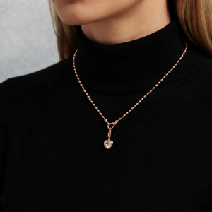 สร้อยคอทองคำแท้ 14K ดีไซน์ทันสมัย ประดับเพชร VVS ทรงหัวใจขนาด 7 มม. พร้อมจี้รูปหัวใจ เหมาะสำหรับผู้หญิง สวมใส่ในงานกลางคืน - Product Image 4