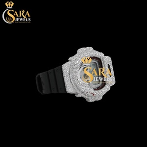 Elegant Square Dial Moissanite Diamond <b>Watch</b> Half Iced <b>Rubber</b> Strap Stainless Steel Automatic Luxury Business <b>Watch</b> - Product Image 1