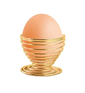 장식 된 금속 철 와이어 계란 컵 나선형 주방 아침 식사 하드 삶은 봄 홀더 계란 컵 가정 장식 센터 피스