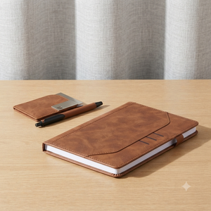 Coffret Cadeau d'Entreprise Premium en Velours Marron : Agenda, Stylo, Porte-Cartes de Visite, Organiseur de Poche, Boîte de Fournitures de Bureau, 192 Pages - Product Image 5